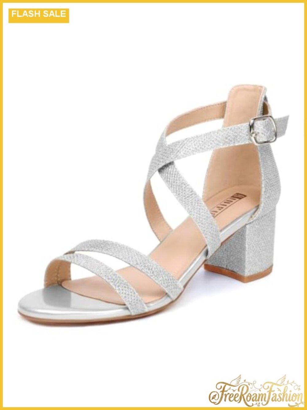 Womens Strappy Low Chunky Block Heels Ankle Strap Dressy Sandals